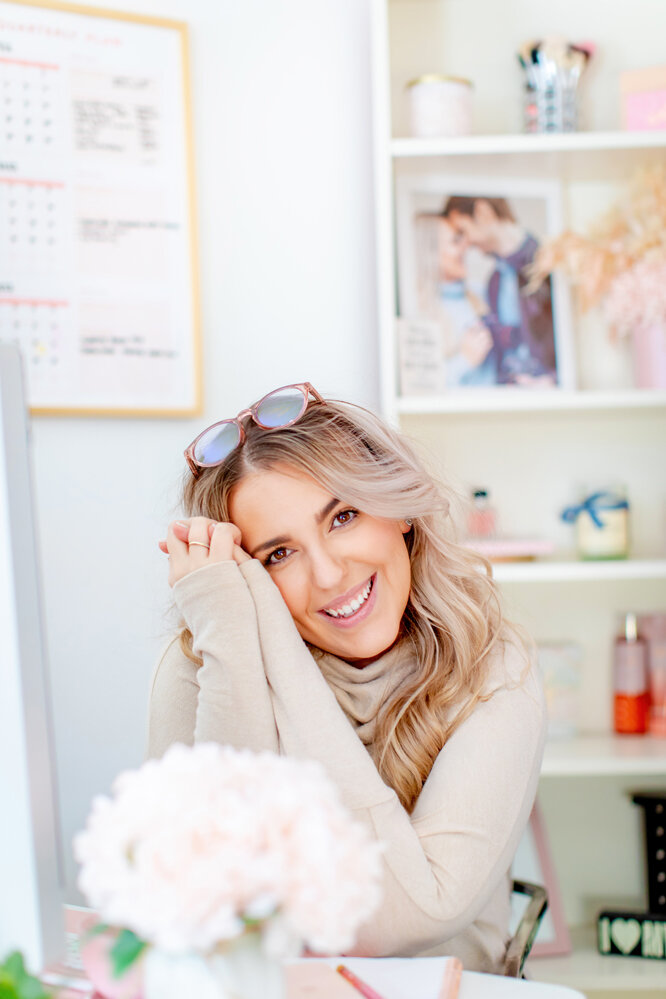 Branding session in natural light studio